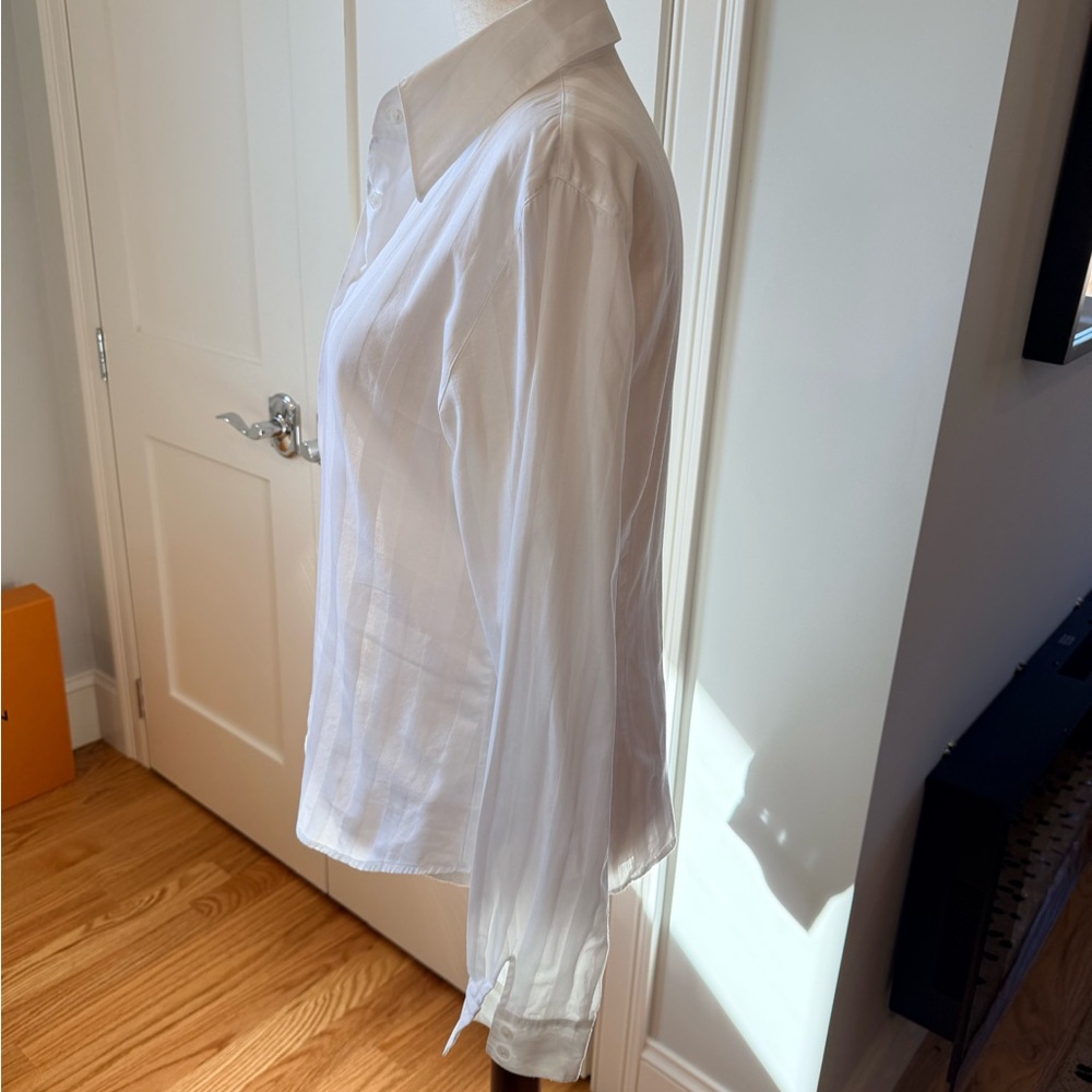 Anne Fontaine White Fitted Button-Down Shirt - Picture 6 of 13